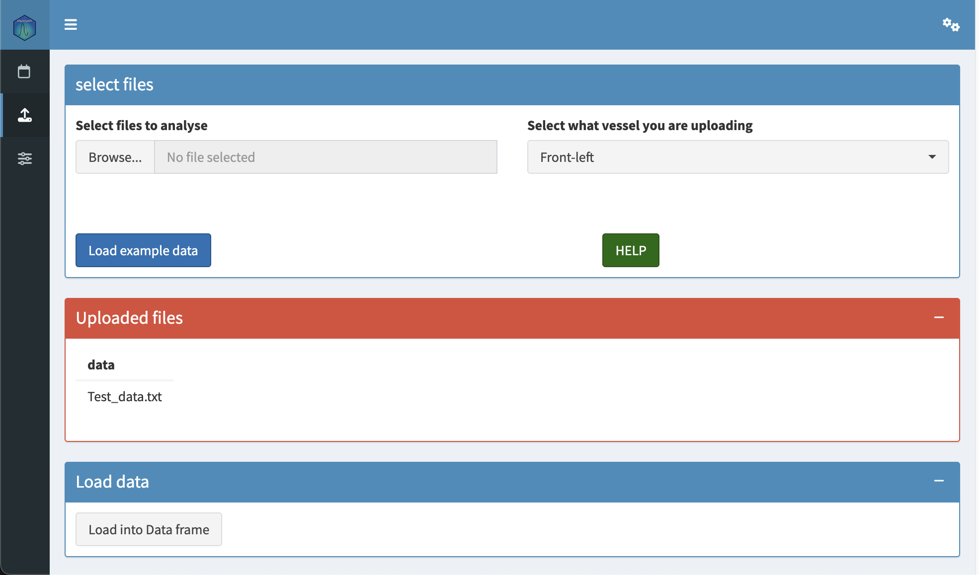 Analysis tab — timeseries